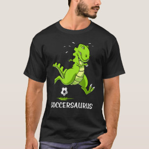Soccersaurus T Rex Dinosaur Soccer Player Boys Kid T-Shirt