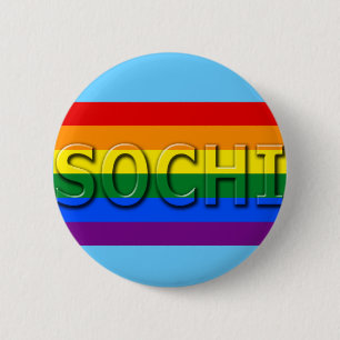 SOCHI Gay Pride Flag 6 Cm Round Badge