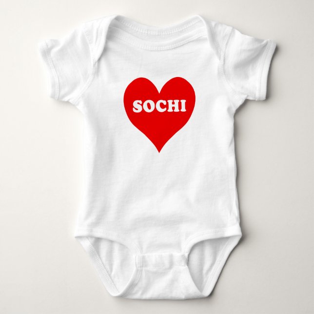 Sochi Heart Baby Bodysuit (Front)