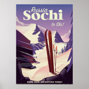 Sochi Russia Ski travel poster