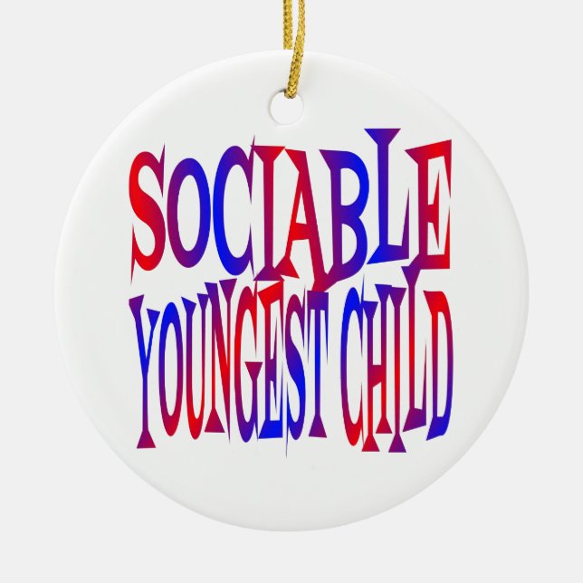 Sociable Youngest Child Ceramic Tree Decoration (Front)