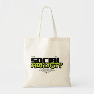 "Social Anxiety" Modern Streetwear Graphic Tote Bag