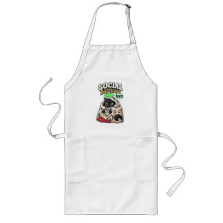 Social Battery 100% Fully Charged Black Cat Long Apron