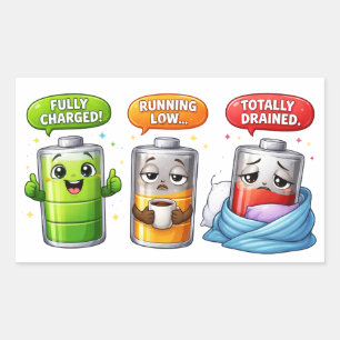 Social Battery Cartoon Characters Sticker