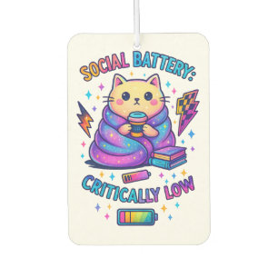 Social Battery Critically.... Car Air Freshener