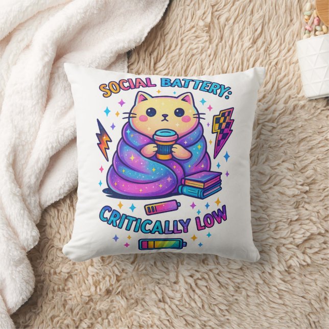 Social Battery Critically.... Cushion (Blanket)