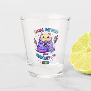 Social Battery Critically.... Shot Glass