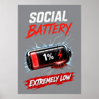 Social Battery Extremely Low – Funny Introvert