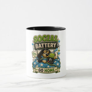 Social Battery Go Home Personalized Funny Mug