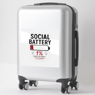Social Battery Low Custom Vinyl Sticker