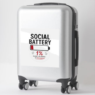 Social Battery Low Custom Vinyl Sticker