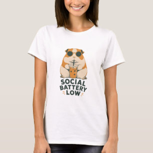 Social Battery Low Pig T-Shirt