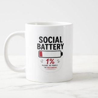 Social Battery Low Speciality Mug | Funny Introver