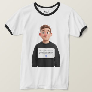 Social Battery Premium Subscription Introvert Tee