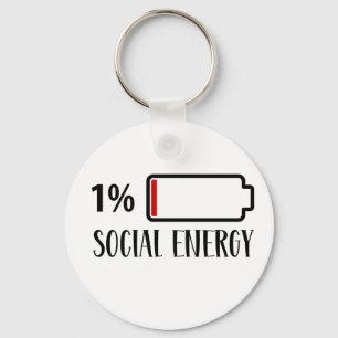 Social Battery Social Energy Introvert  Key Ring