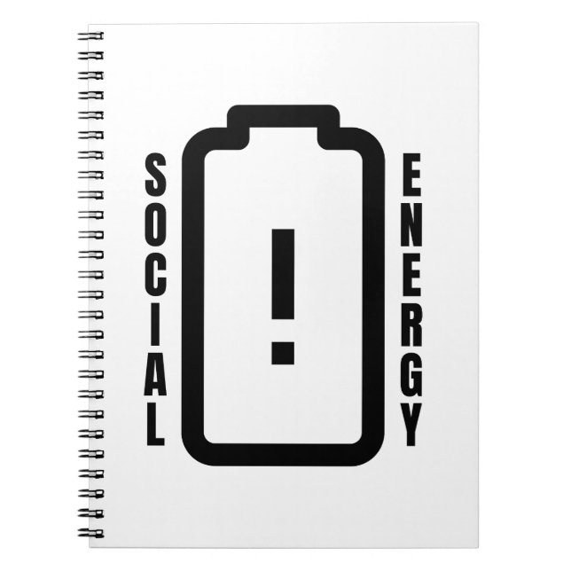 Social Battery Social Energy Introvert  Notebook (Front)