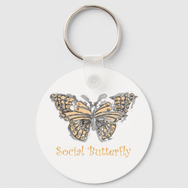 Social Butterfly Key Ring (Front)