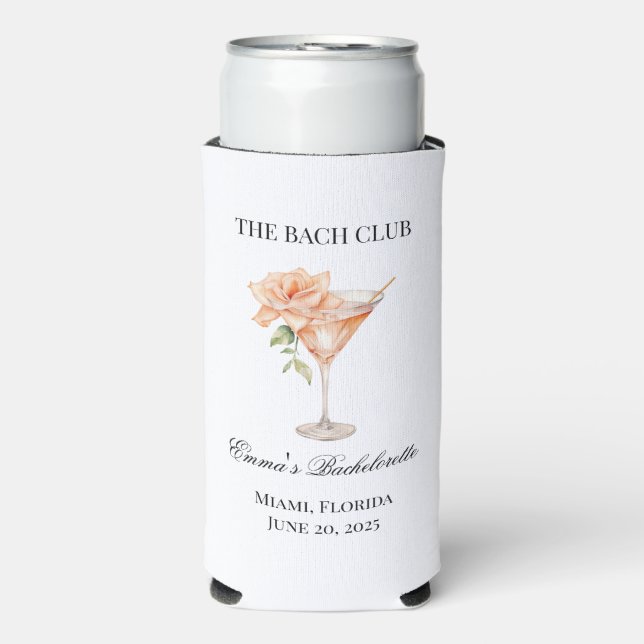 Social Club Blush Cocktail Custom Bridesmaid  Seltzer Can Cooler (Seltzer Front)