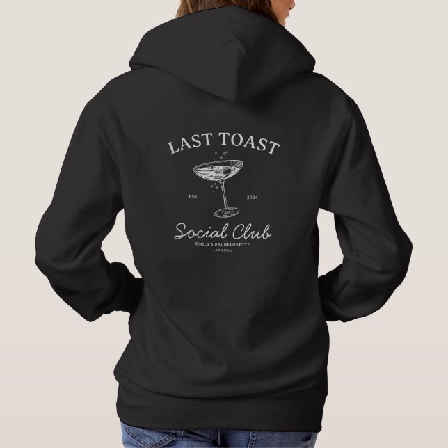 Social Club Modern Bachelorette Party Merch Hoodie (Back)