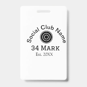 Social club name add team player name date year ma ID badge