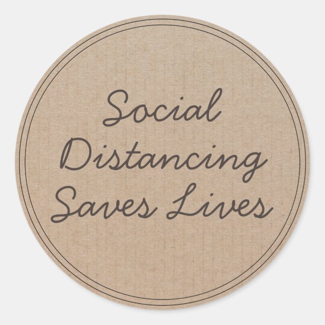 Social Disctancing Save lives | Stay home Classic Round Sticker (Front)