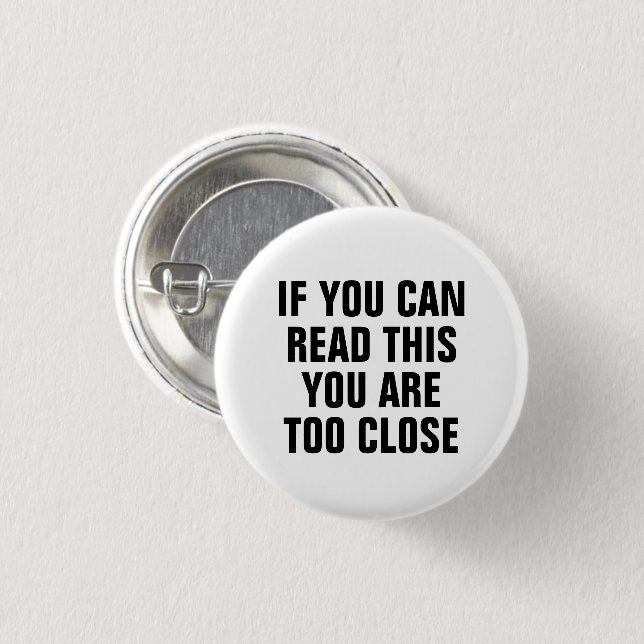 Social Distance 3 Cm Round Badge (Front & Back)