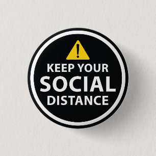 Social Distance 3 Cm Round Badge