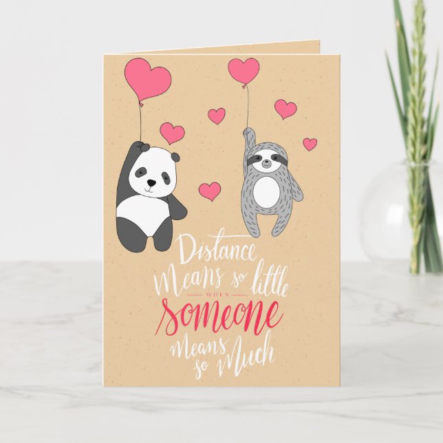 Social Distance Animals Valentine Card (Front)