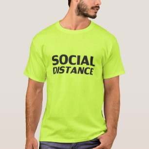 Social Distance black modern typography funny cool T-Shirt