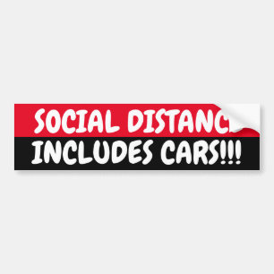 SOCIAL DISTANCE CAR BUMPER STICKER