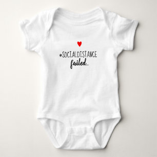Social Distance Fail Funny Quarantine Pregnancy Baby Bodysuit
