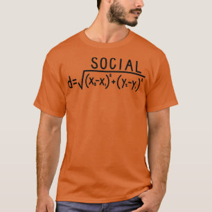 Social Distance formula Light Blue T-Shirt