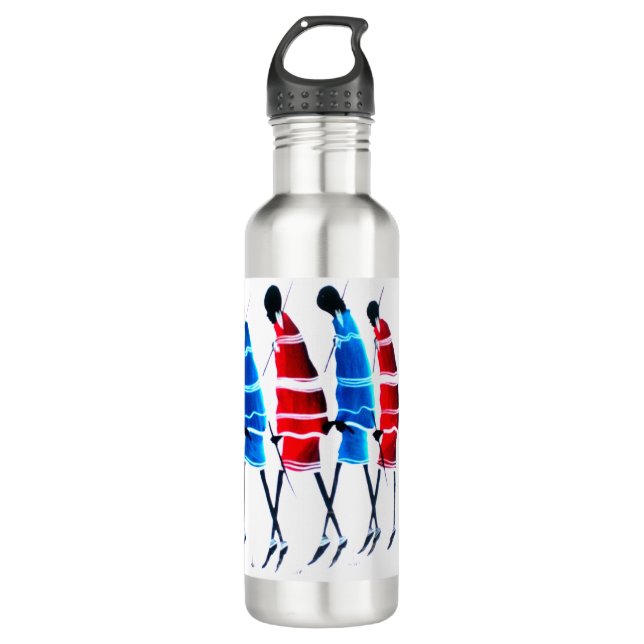 Social Distance Happy People Masai Morans 710 Ml Water Bottle (Front)