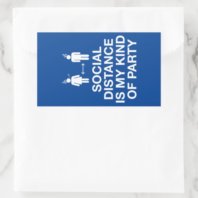 Social Distance is My Kind of Party Rectangular Sticker (Bag)