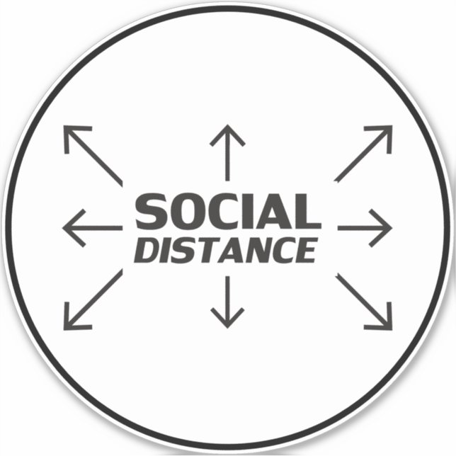 Social Distance modern typography circle sign (Front)