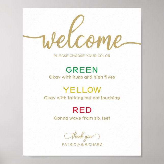 Social Distance Wristband Wedding Sign (Front)