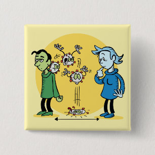 Social Distancing 15 Cm Square Badge