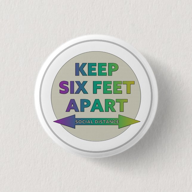 Social Distancing 3 Cm Round Badge (Front)