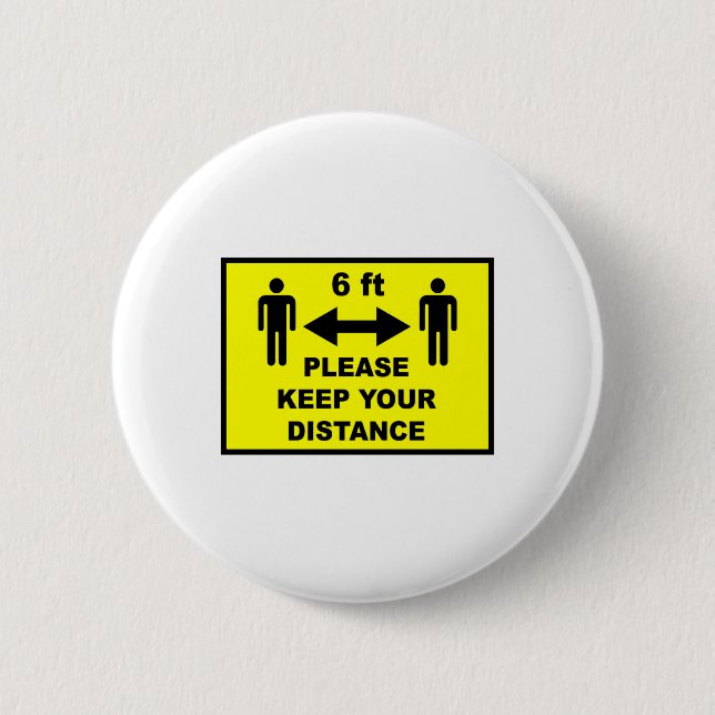 Social Distancing 6 Cm Round Badge (Front)