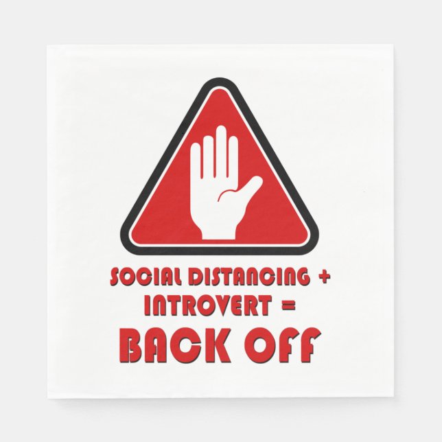 Social Distancing and Introvert, Back Off Napkin (Front)