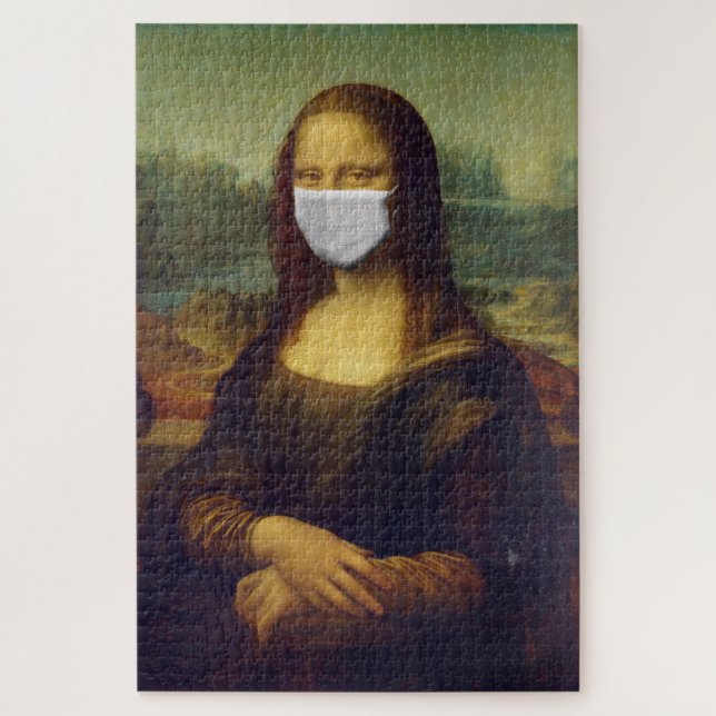 Social Distancing Art Mona Lisa Funny Jigsaw Puzzle (Vertical)