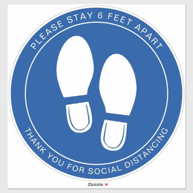 Social Distancing Blue Floor Marker (Sheet)