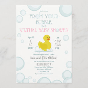 Social Distancing Bubble Virtual Baby Shower Invitation