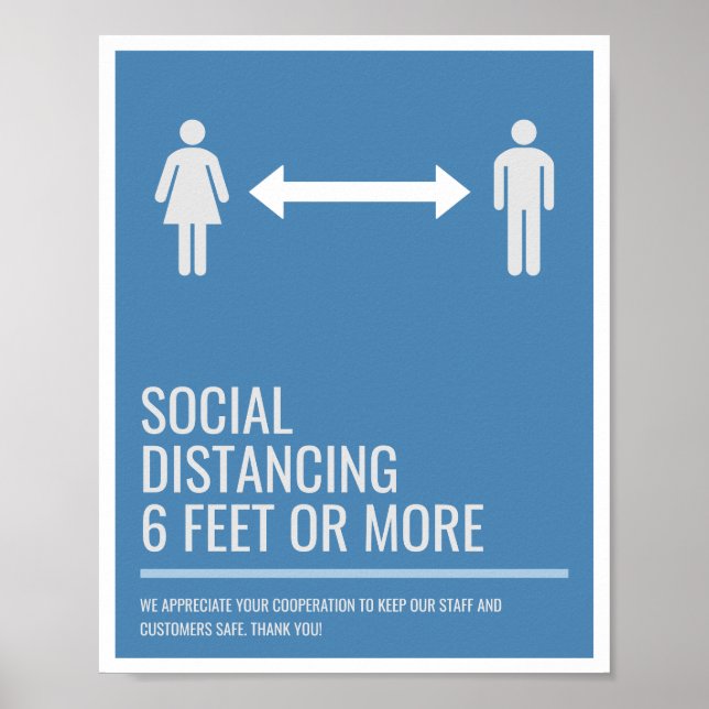 Social Distancing Business Signage Poster (Front)