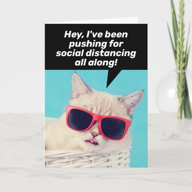 Social Distancing Cat- Encouragement and Coping Card (Front)