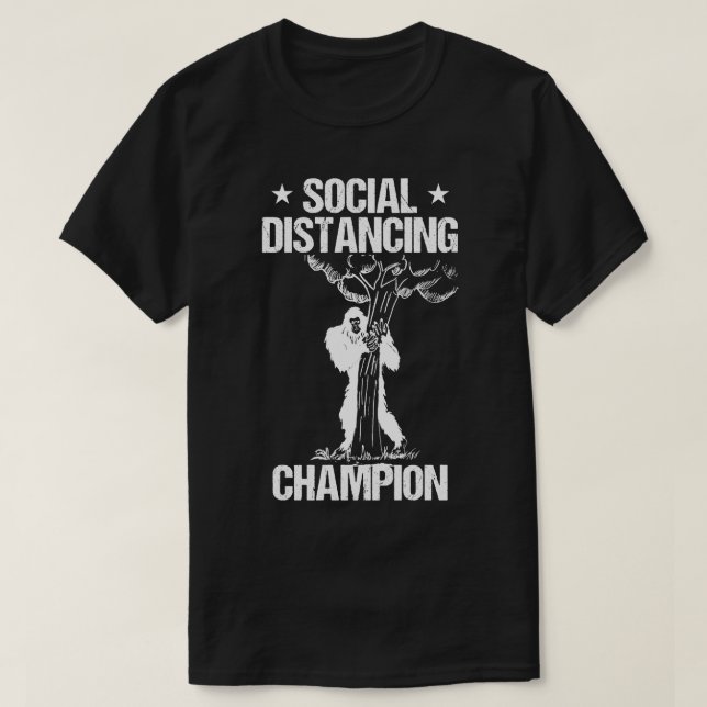 Social Distancing Champion Sasquatch T-Shirt (Design Front)