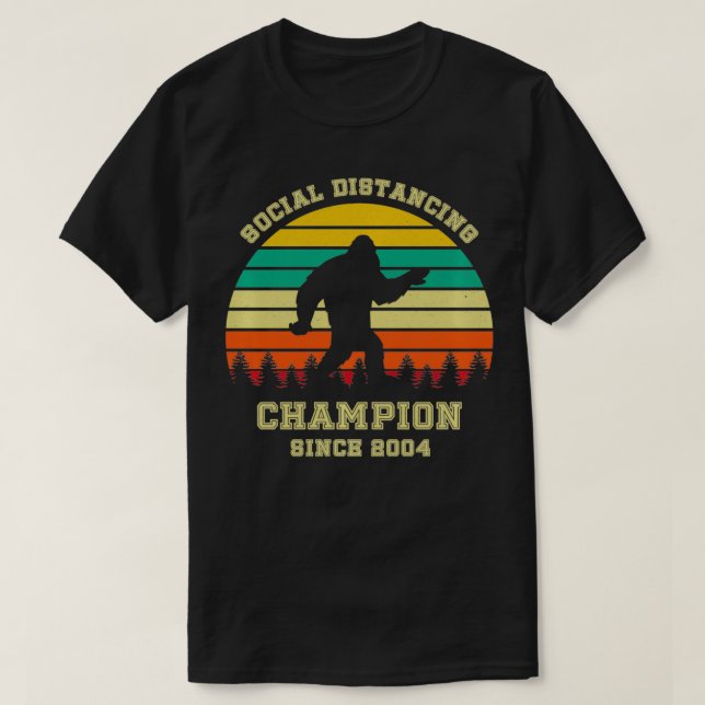 Social Distancing Champion Since 2004 Birthday Fun T-Shirt (Design Front)