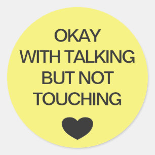 Social distancing colour code yellow wedding classic round sticker