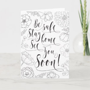 Social Distancing Colouring Card Stay Home Activit