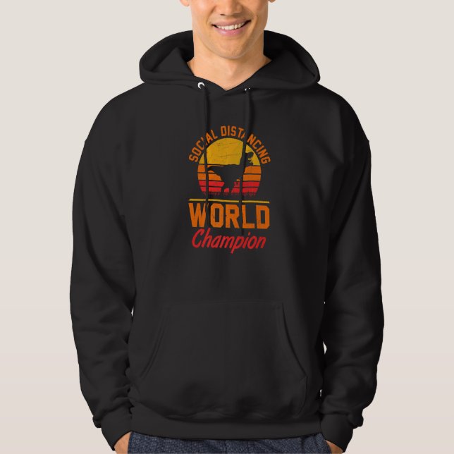 Social Distancing Dinosaur T Rex Hoodie (Front)
